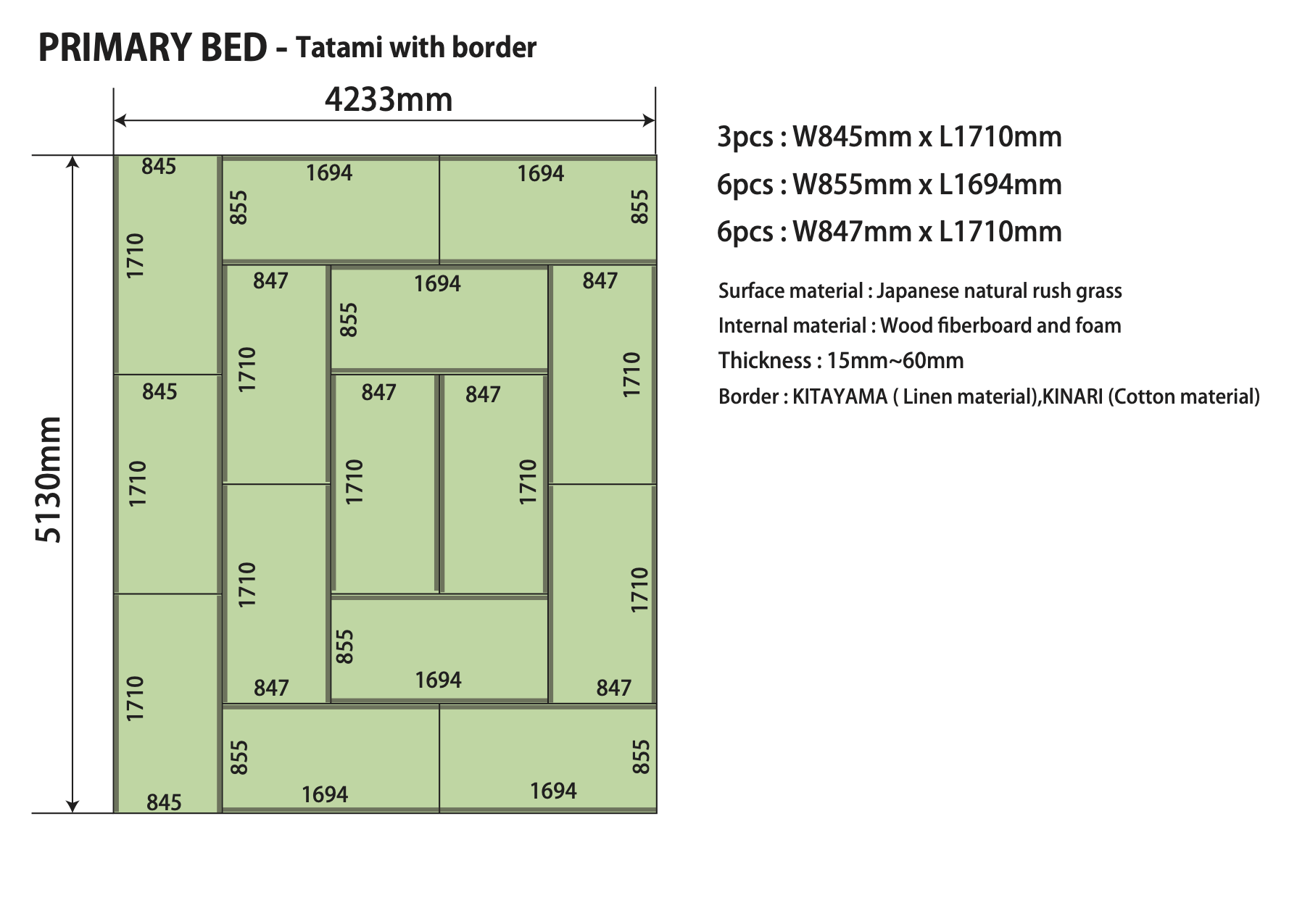 Custom bed tatami example 2